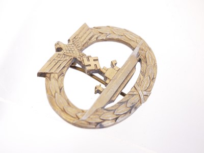 Lot 354 - German U-boat badge, arm band and two medals