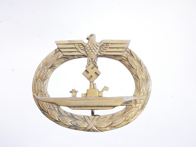 Lot 354 - German U-boat badge, arm band and two medals