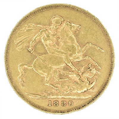Lot 119 - Queen Victoria, Sovereign, 1880, Melbourne Mint.