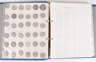 Lot 58 - Album of historic silver and later Shillings, Sixpences, Groats and other coins.