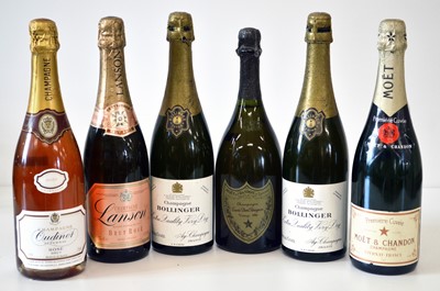 Lot 29 - 6 bottles Fine Champagne to include Dom Perignon