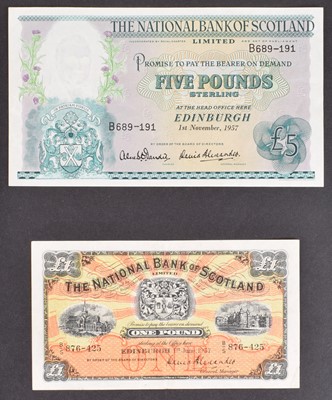 Lot 8 - Three National Bank of Scotland banknotes (3).