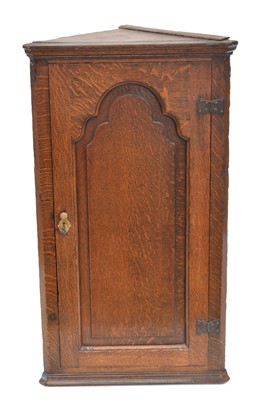 Lot 290 - 18th Century Oak Flat Fronted Corner Cupboard