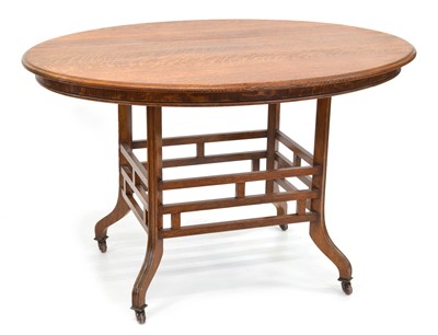 Lot 304 - Aesthetic Movement Oak Breakfast Table by James Lamb, Manchester