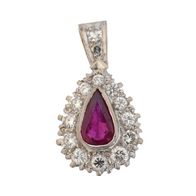 Lot 70 - A ruby and diamond pendant