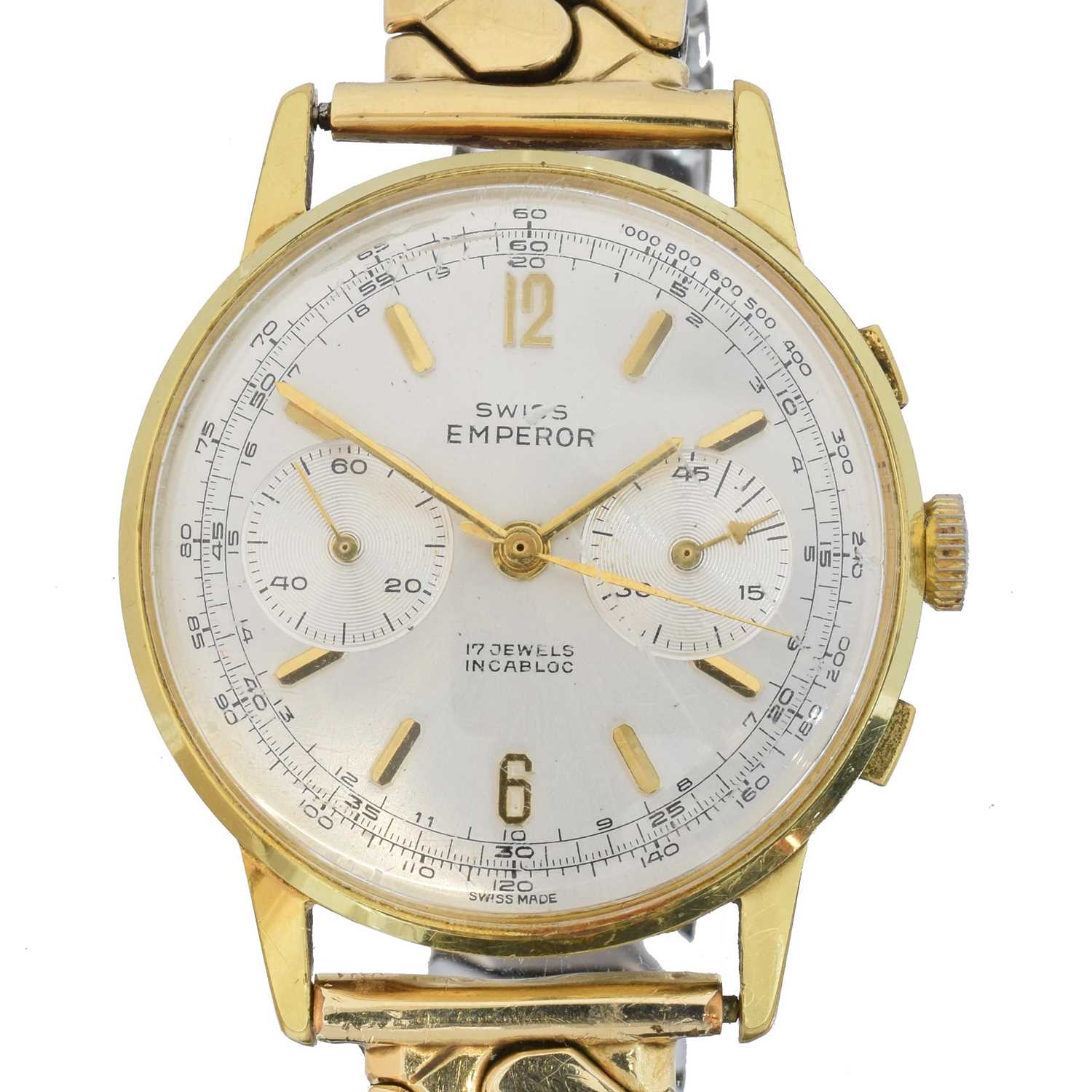 Lot 183 - A 1970s Swiss Emperor manual wind chronograph wristwatch