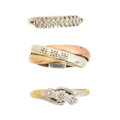 Lot 78 - Three diamond dress rings