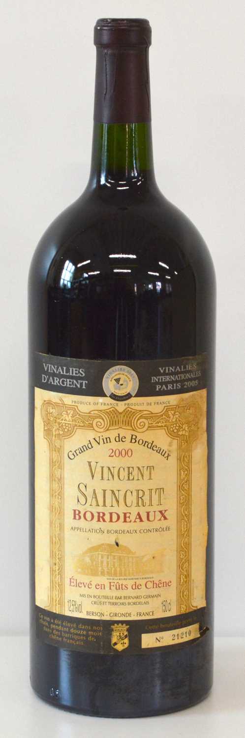 Lot 6 - 1 Magnum bottle Bordeaux Claret ‘Vincent Saincrit’