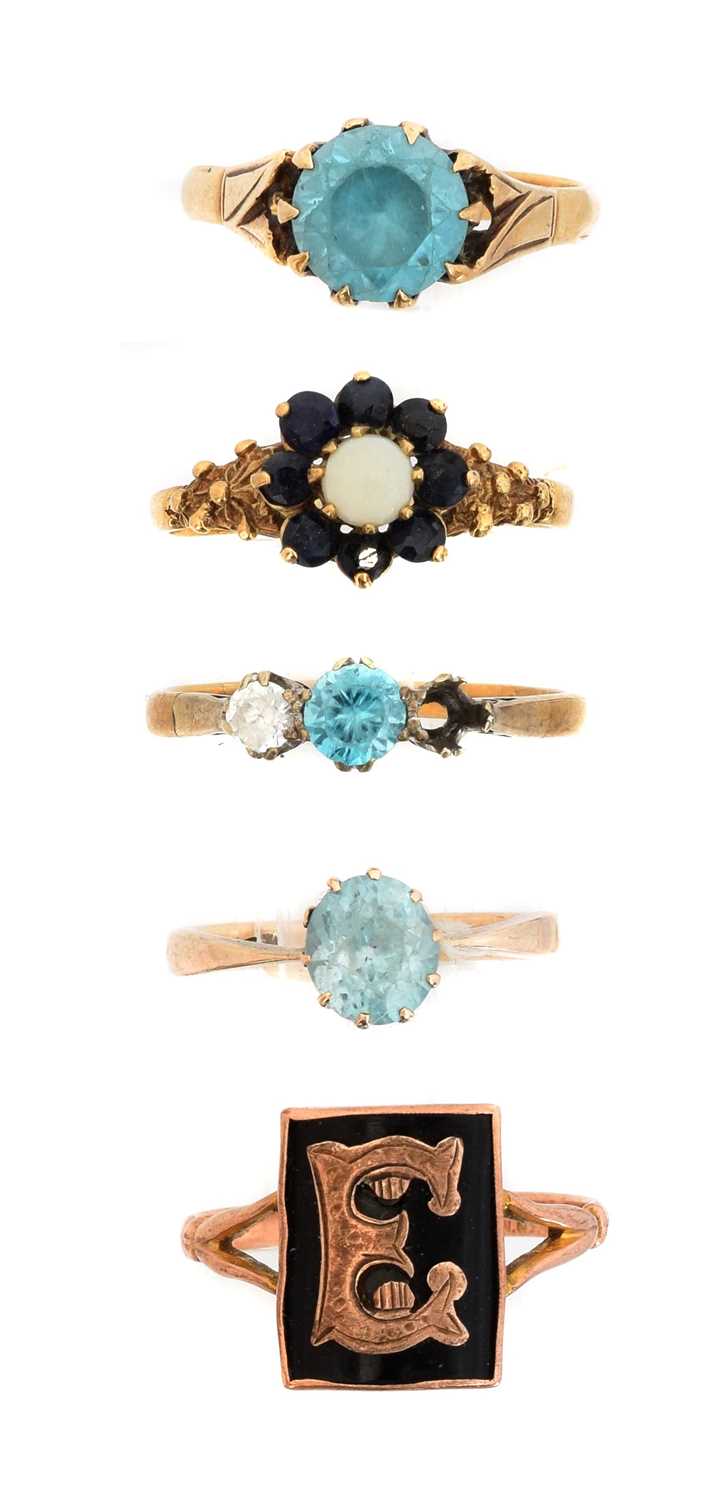 Lot 80 - Five gem-set dress rings