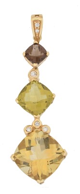 Lot 71 - A quartz and diamond pendant