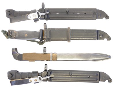 Lot 271 - Four variations of AK47 bayonets and scabbards