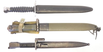 Lot 273 - Three bayonets and scabbards, to include a...