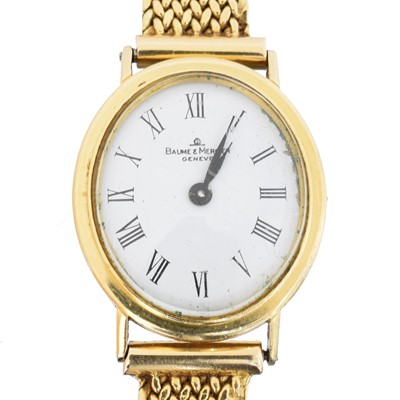 Lot 170 - A 1970s 18ct gold Baume & Mercier manual wind wristwatch