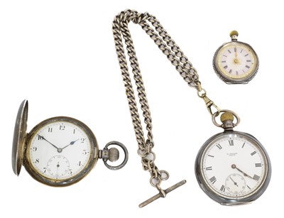 Lot 191 - Three silver pocket watches