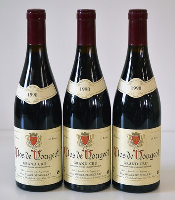 Lot 19 - 3 bottles Domaine Alain Hudelot-Noellat Clos de Vougeot ‘Grand Cru’ 1998