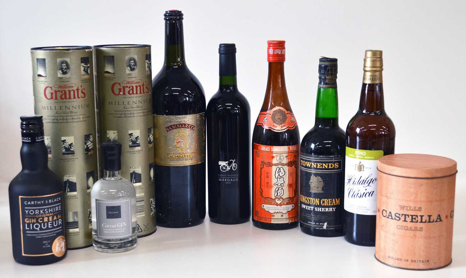 Lot 69 - 9 bottles Mixed Lot Fine Whisky, Margaux 2009, Sherries, Liqueurs and Cigars