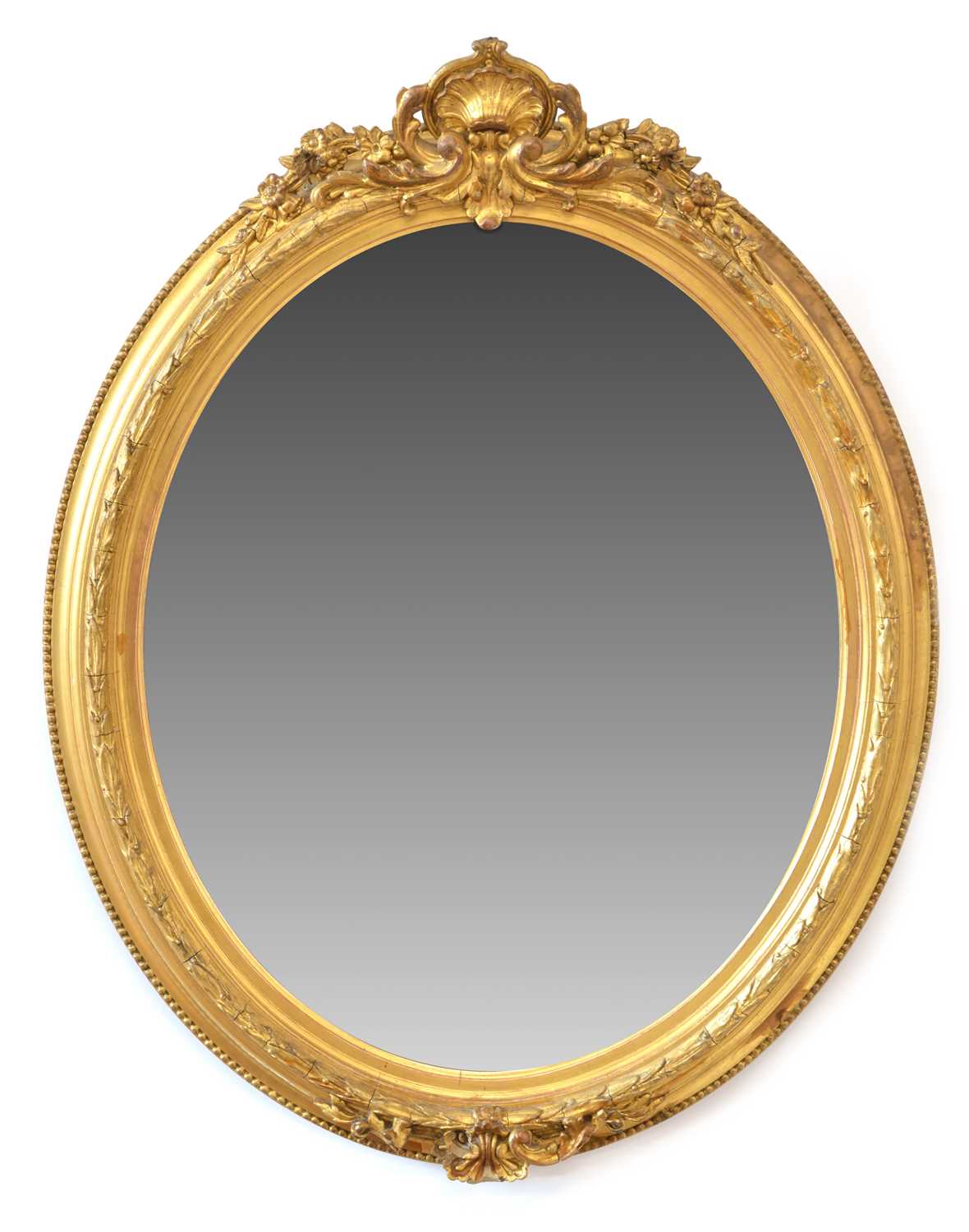 Lot 246 - Gilt Oval Wall Mirror