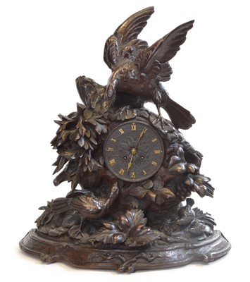 Lot Late 19th Century Black Forest Mantel Clock
