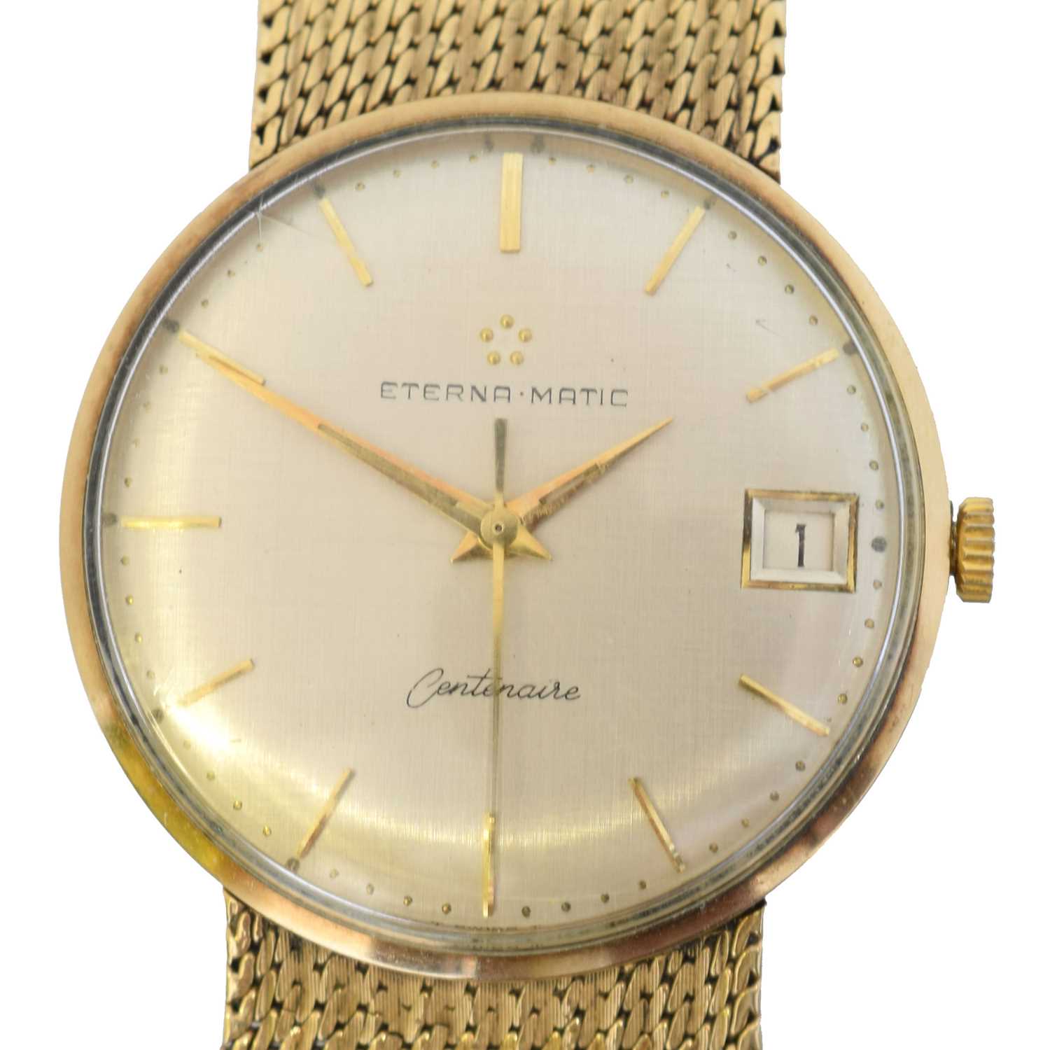 173 - A 1960s 9ct gold Eterna-Matic Centenaire automatic wristwatch,