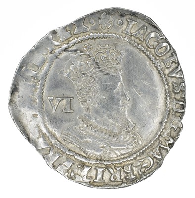 Lot 21 - King James I, Sixpence, 1606, Second Coinage, 1604-19.