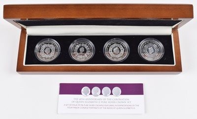 Lot 83 - The 60th Anniversary of the Coronation of Queen Elizabeth II Pure Silver Crown Set and others.