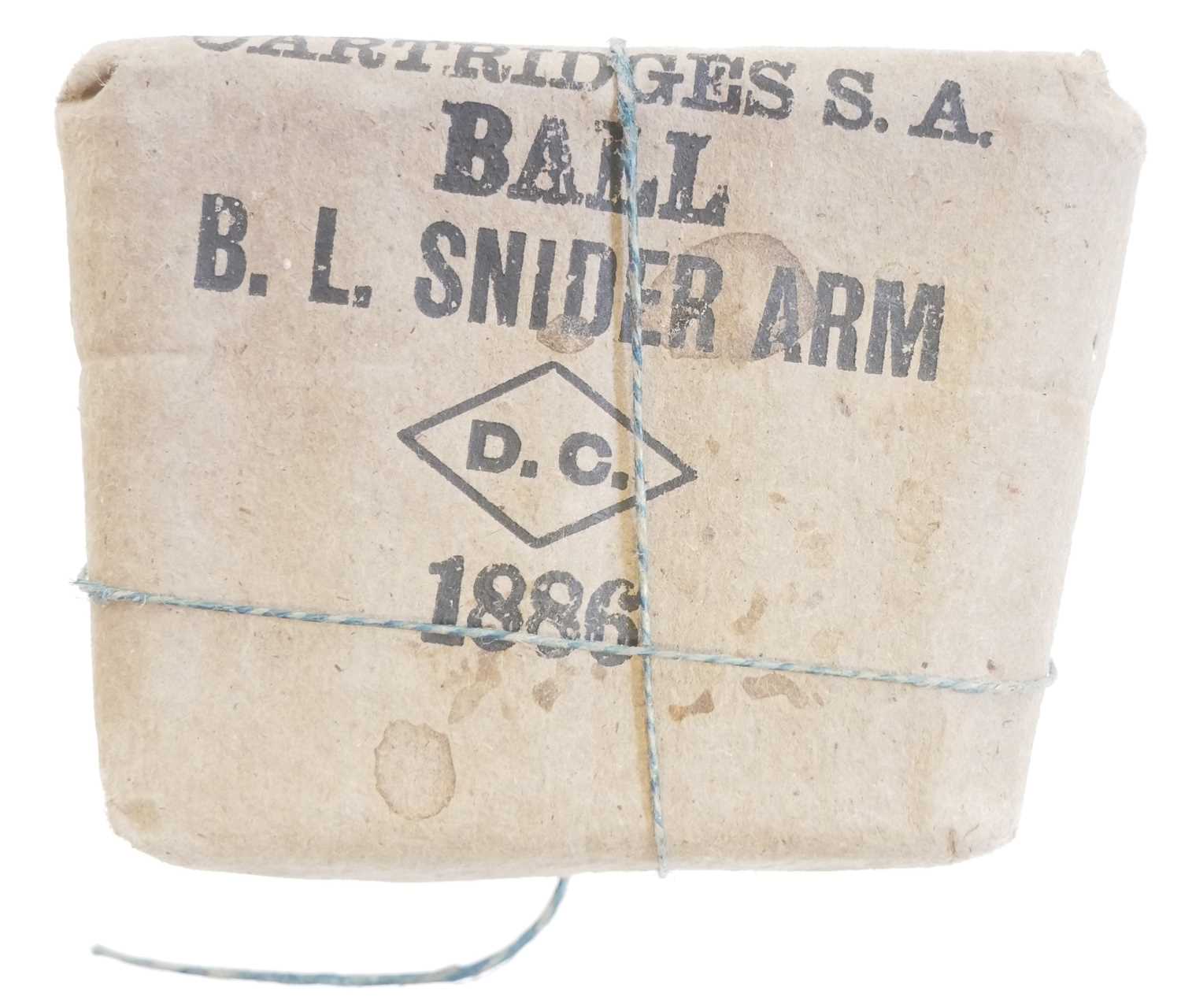 Lot 90 - One packet of ten original rounds of .577 Snider ammunition, LICENCE REQUIRED