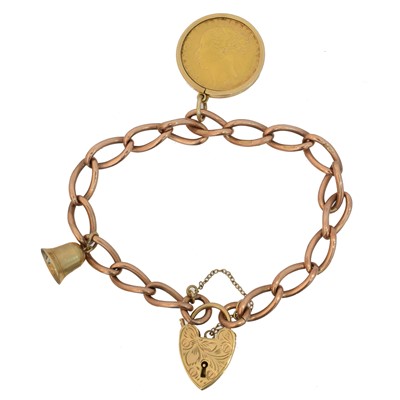 Lot 57 - A 9ct gold charm bracelet