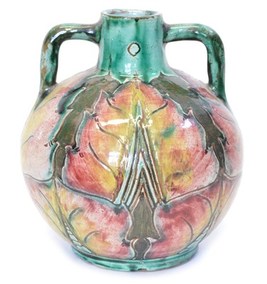 Lot 35 - Della Robbia Ovoid Twin Handled Vase