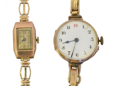 Lot 135 - Two 9ct gold wristwatches