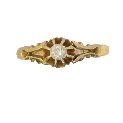 Lot 229 - An early 20th century 18ct gold diamond single stone ring