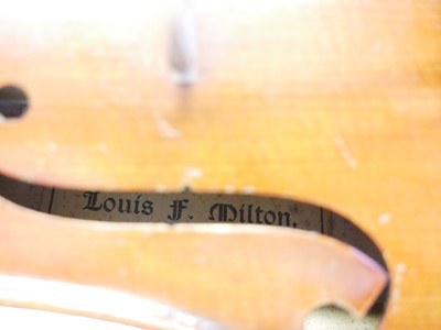 Lot 209 - Louis Milton Violin, two bows and a case