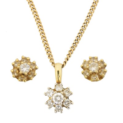 Lot 157 - A set of diamond jewellery