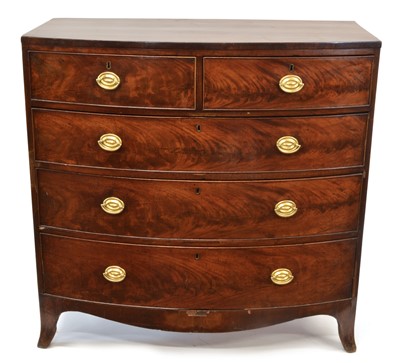 Lot George III Mahogany Bow Fronted Chest of Drawers