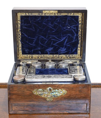 Lot 153 - A Victorian mahogany vanity case by Turner & Co