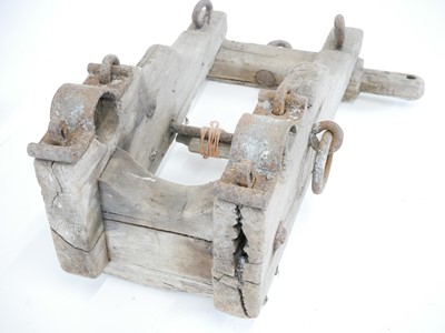 Lot 2 - Shipwreck cannon carriage, recovered in the 1950's from the 1950s North Wales coastline.