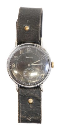 Lot 314 - Helvetia military type black face wristwatch