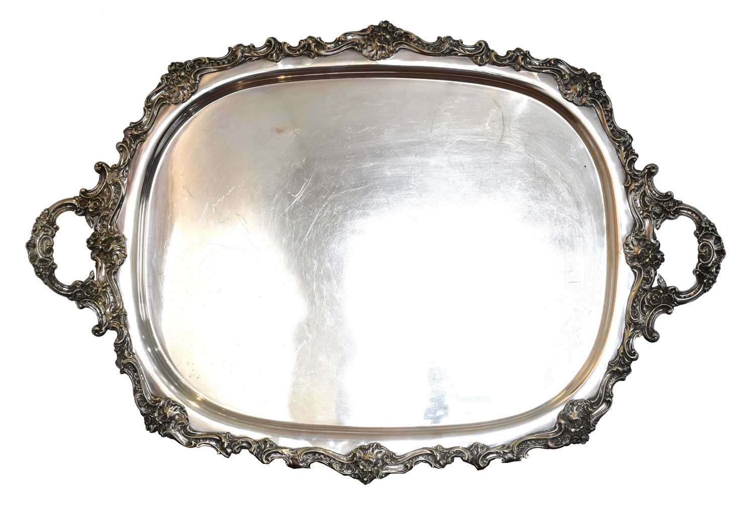 Lot 93 - A large EPNS twin handled tray by Elkington