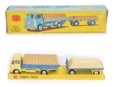Lot 68 - Corgi Gift Set No 11, ERF dropside lorry and platform trailer