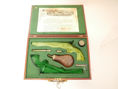 Lot 527 - Mahogany hand made gun box for two Colt revolvers