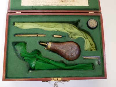 Lot 527 - Mahogany hand made gun box for two Colt revolvers