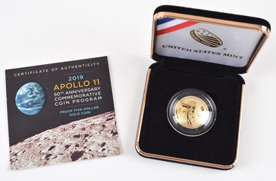 Lot 46 - 2019 Apollo 11 50th Anniversary Gold Coin.