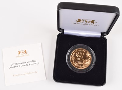 Lot 51 - Alderney, Queen Elizabeth II, Remembrance Day Gold Proof Double Sovereign, 2022.