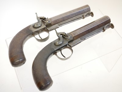 Lot 4 - Near pair of percussion 11 bore belt pistols by Basset of Dublin