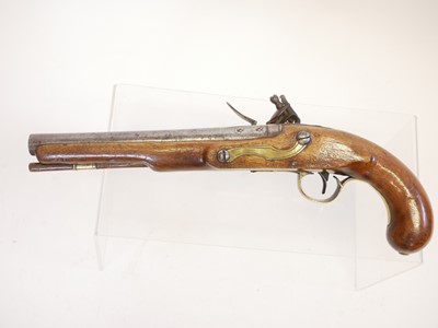 Lot 27 - Flintlock holster pistol by Ryan and Watson