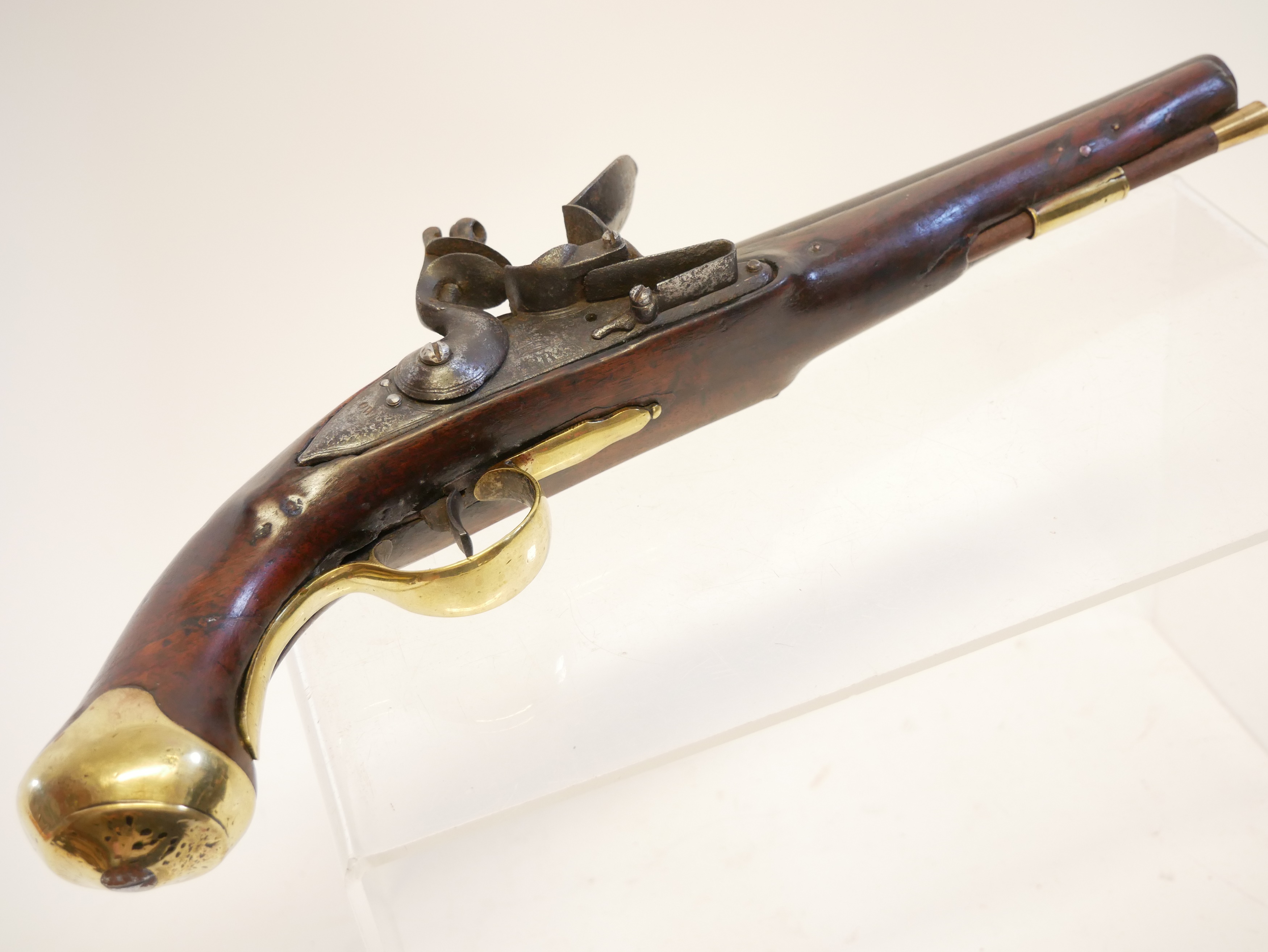 Lot 28 Flintlock light dragoon type pistol,