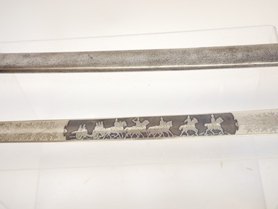 Lot 182 - Imperial German Officers mounted artillery sabre with etched blade