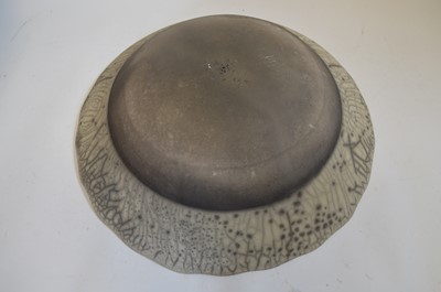 Lot 11 - Large Hand Coiled Raku Fired Bowl
