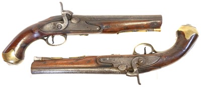 Lot Matched together pair of percussion pistols