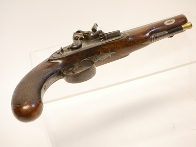 Lot 13 - Flintlock 28 bore pistol by Mortimer