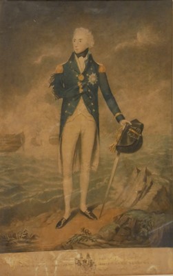 Lot 329 - Admiral Lord Nelson, Hand-coloured mezzotint